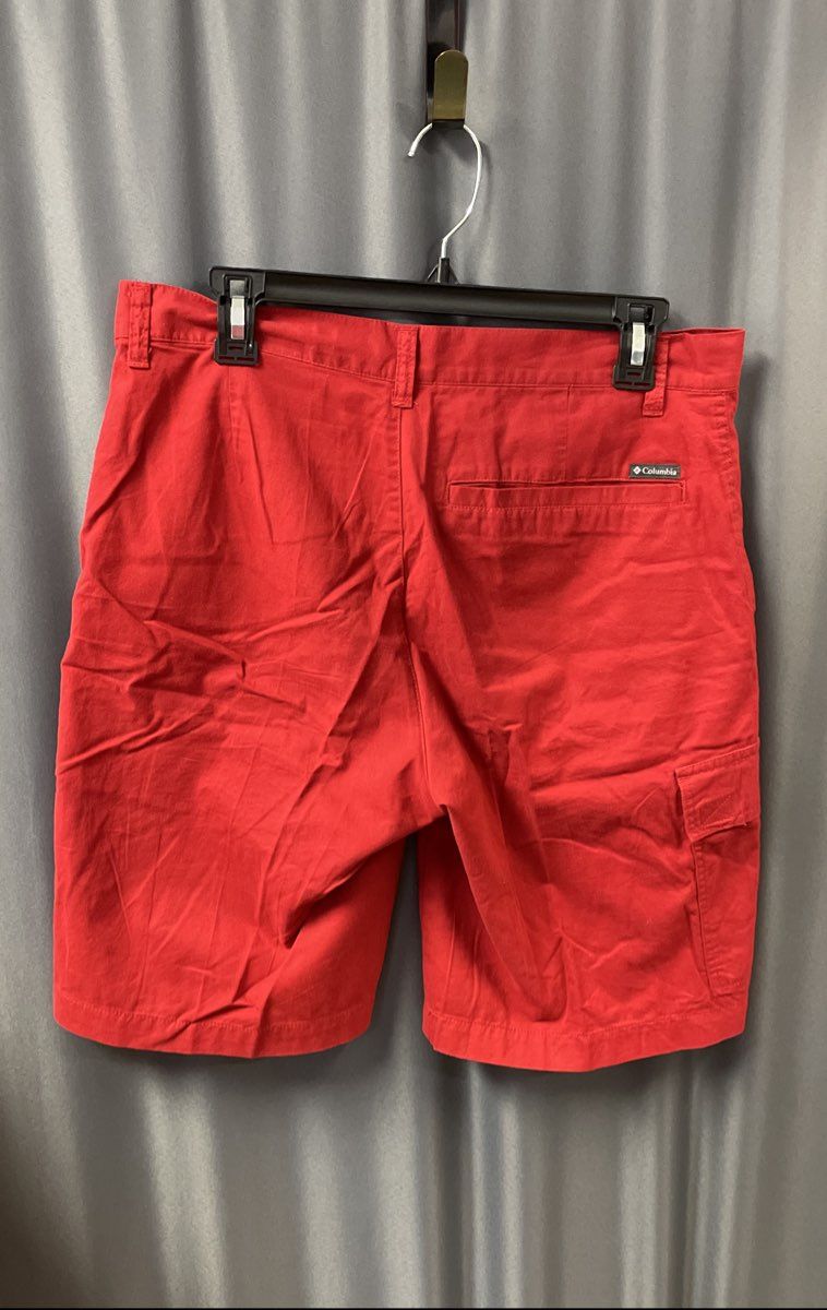 Columbia Men's Red 100% Cotton Cargo Utility Shorts Sz 32x10