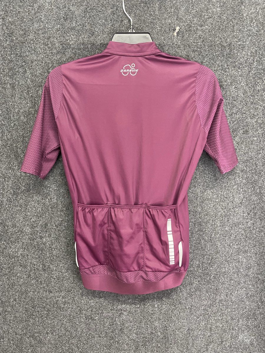 Darevie Men's DVJ180 Cycling Jersey Pink Magenta Full Zip Short Sleeve Sz S
