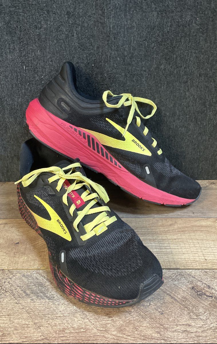 Brooks Launch GTS 9 Black Yellow Pink Men's Running Shoes Size 9