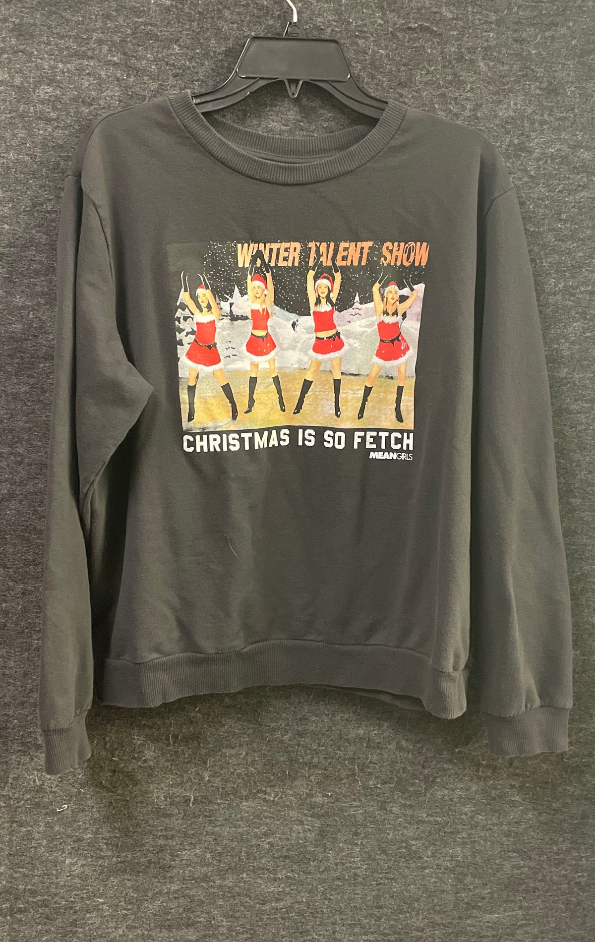 Mean Girls Women's Gray Christmas Is So Fetch Graphic Sweatshirt Sz 2XL