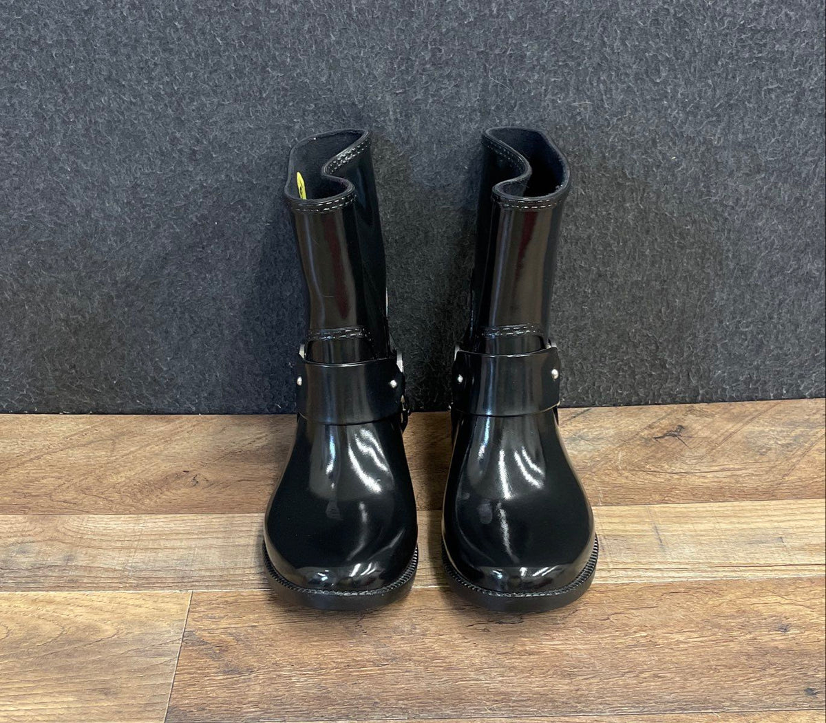 Michael Kors Black Rubber Fulton Harness Rain Boots Women's Size 6