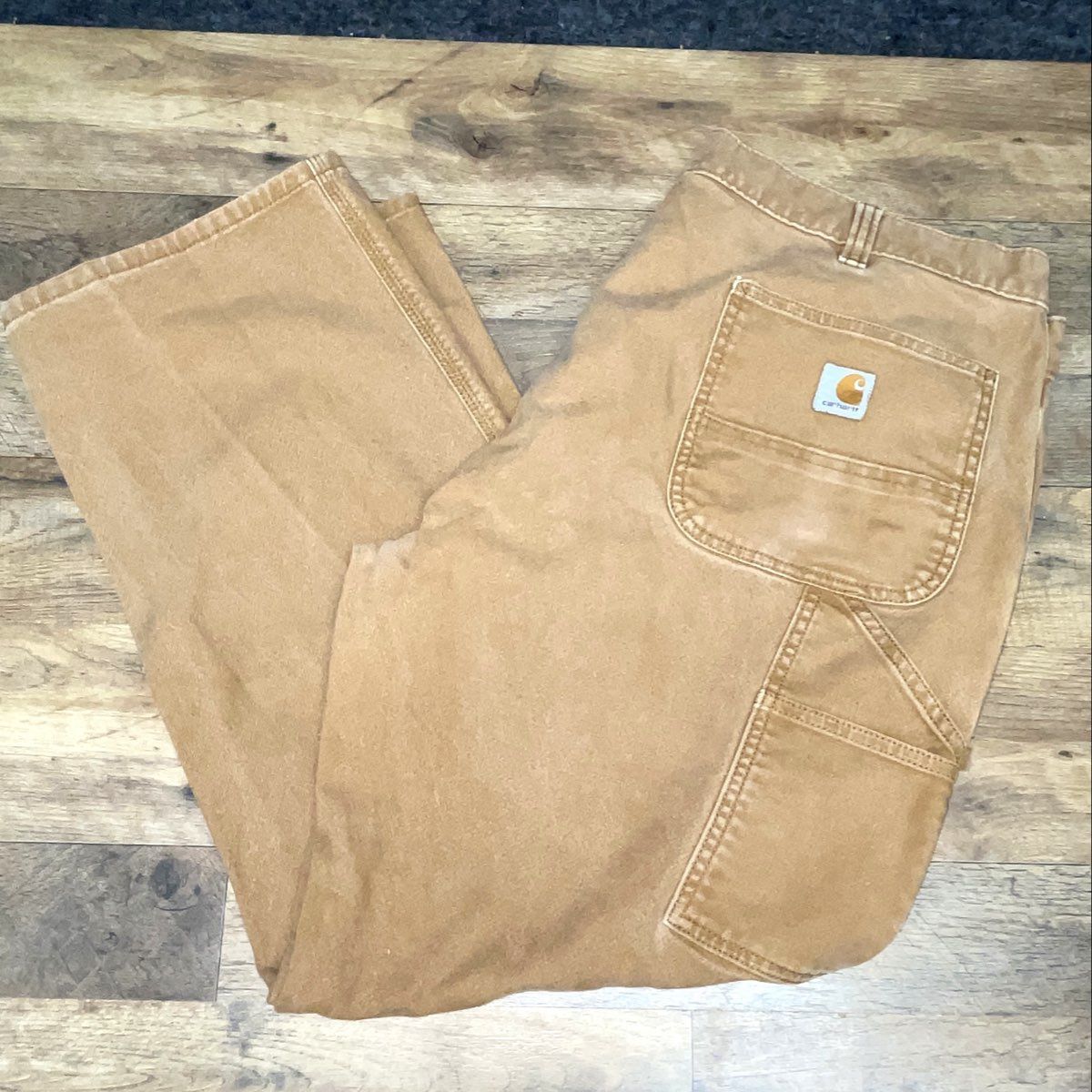 Carhartt Men's Brown B11 Washed Duck Canvas Carpenter Pants Dungaree
