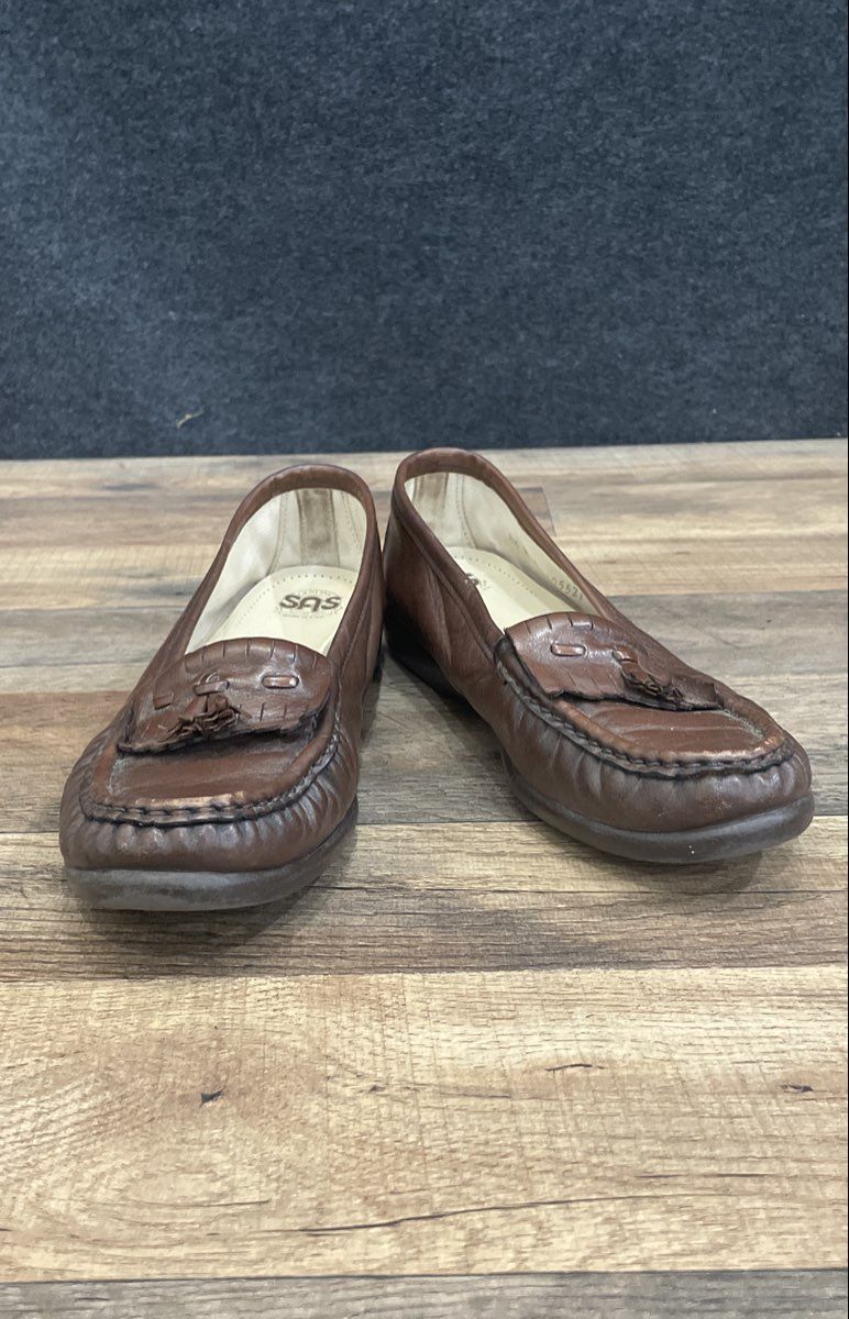 SAS Kismet Brown Leather Kiltie Tassel Loafers Moccasins Women's Size 8.5 M