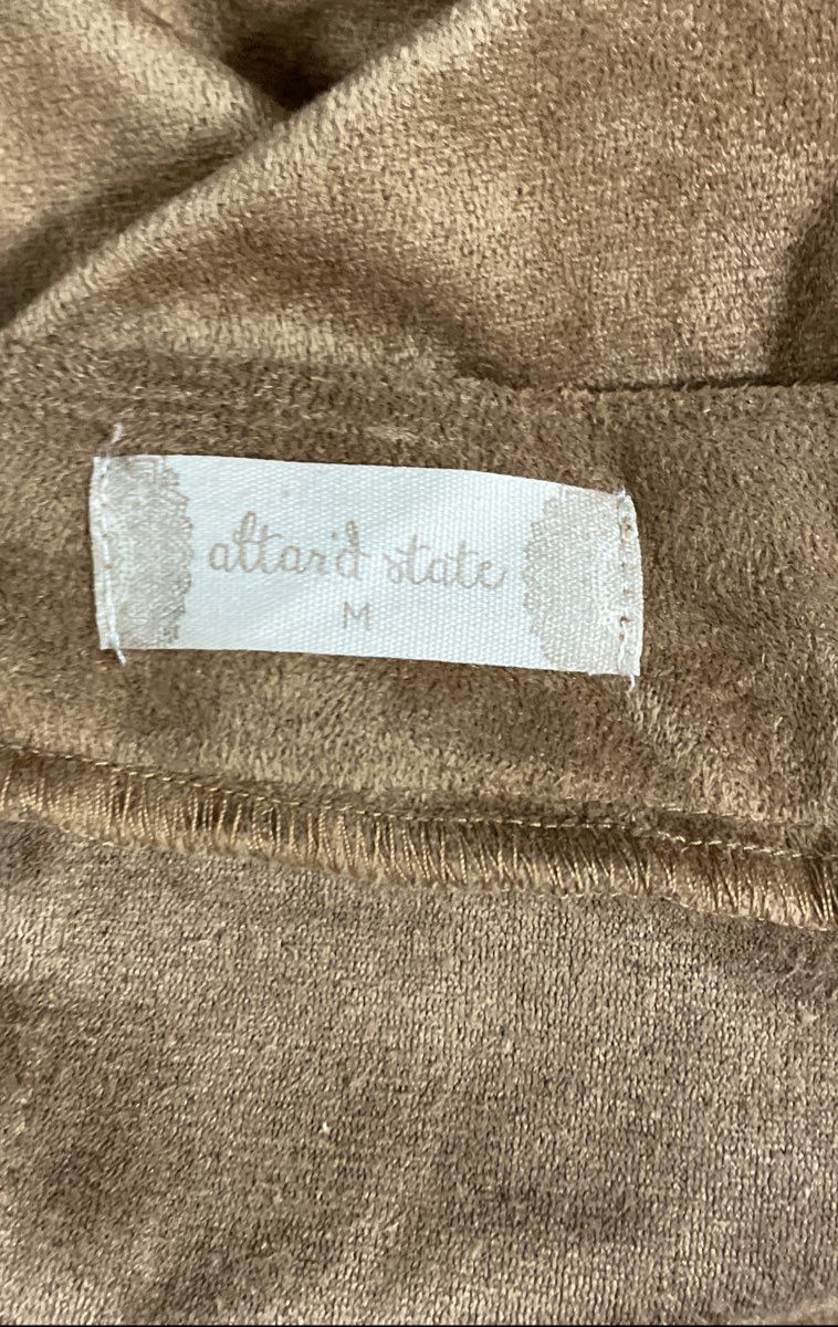 Altar'd State Women's Camel Brown Faux Suede Fringe Mini Skirt Size M NWT