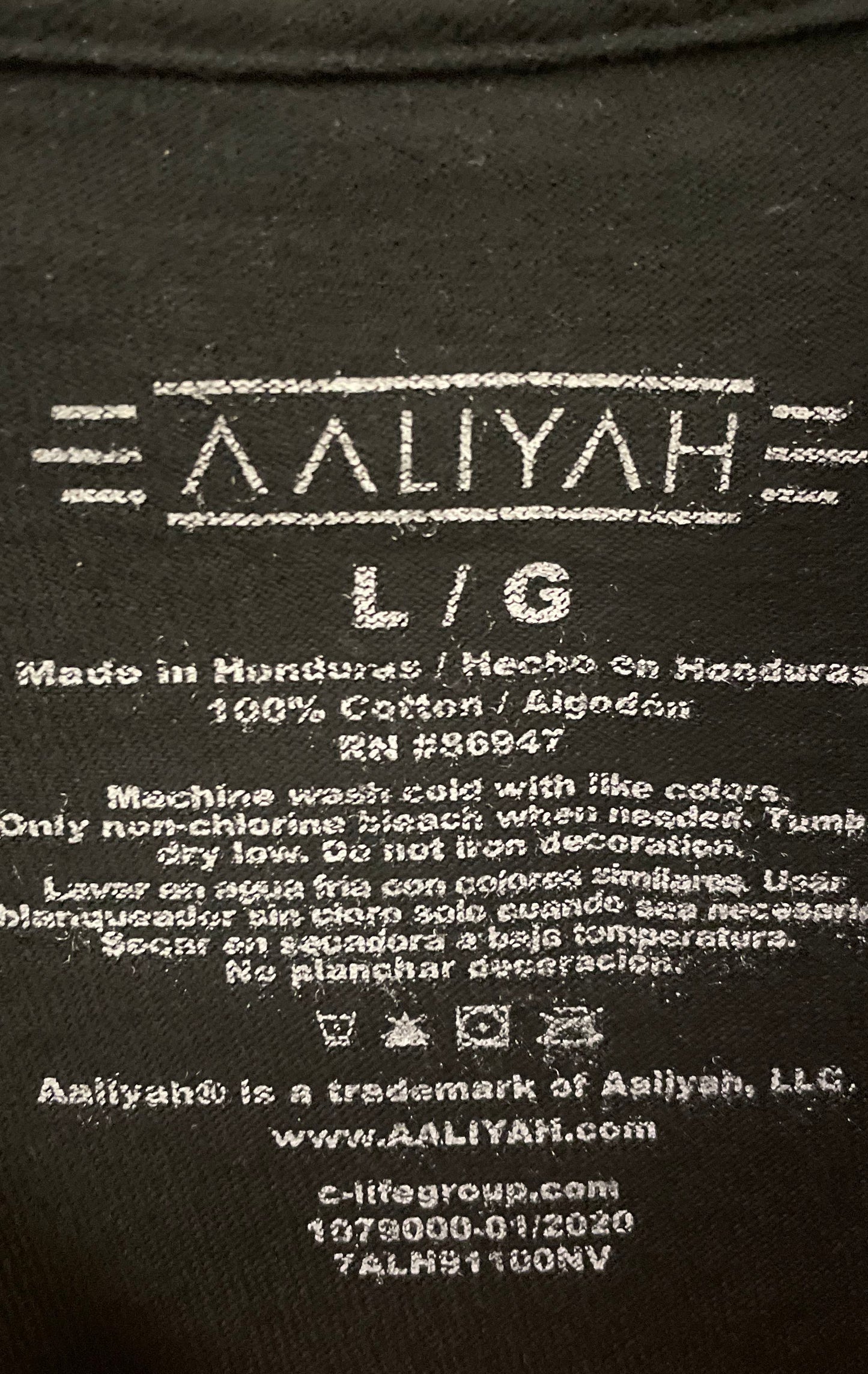 Aaliyah Berlin Tour 2001 T-Shirt Reprint Aaliyah LLC Graphic Sz L