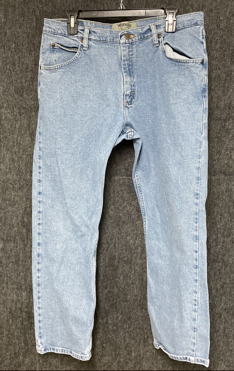 Wrangler Authentics Men's Light Wash Blue Stretch Denim Jeans Sz 34x28