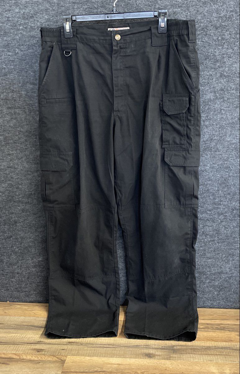 5.11 Tactical Men's Black Original Cotton Canvas Cargo Work Pants Size 36x32