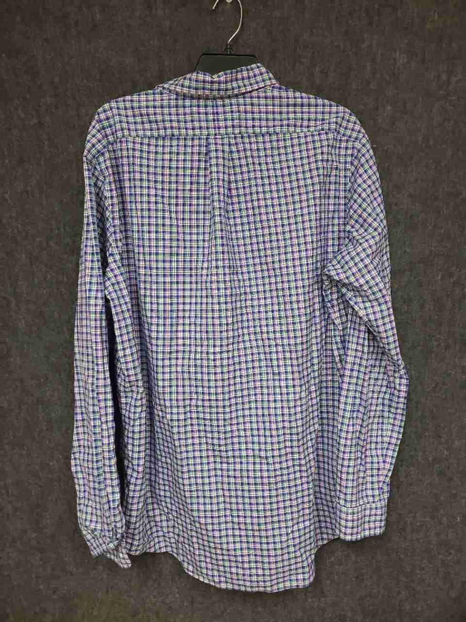 Ralph Lauren Men's Classic Fit Button Down Shirt Blue Green Purple Plaid XL