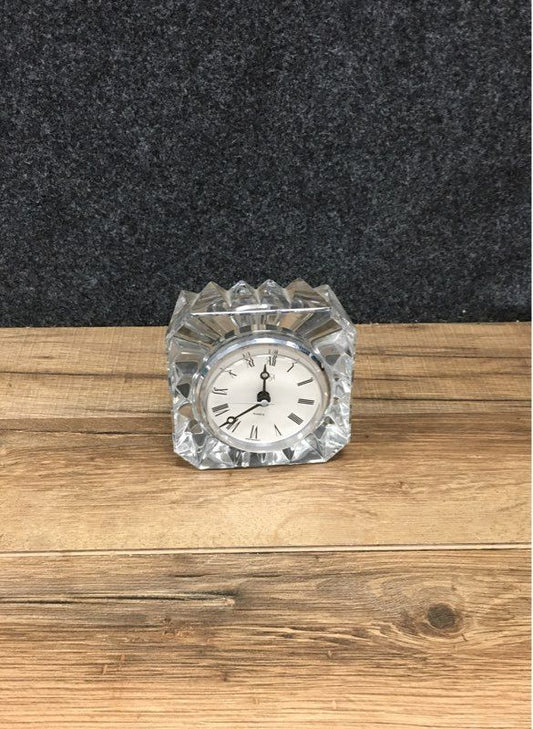 Mikasa Cut Crystal Desk Shelf Clock Vintage Quartz Austria West Germany Movement