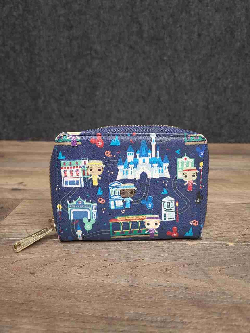 Disney Parks Funko Pop Park Icons Navy Blue Zip Around Wallet