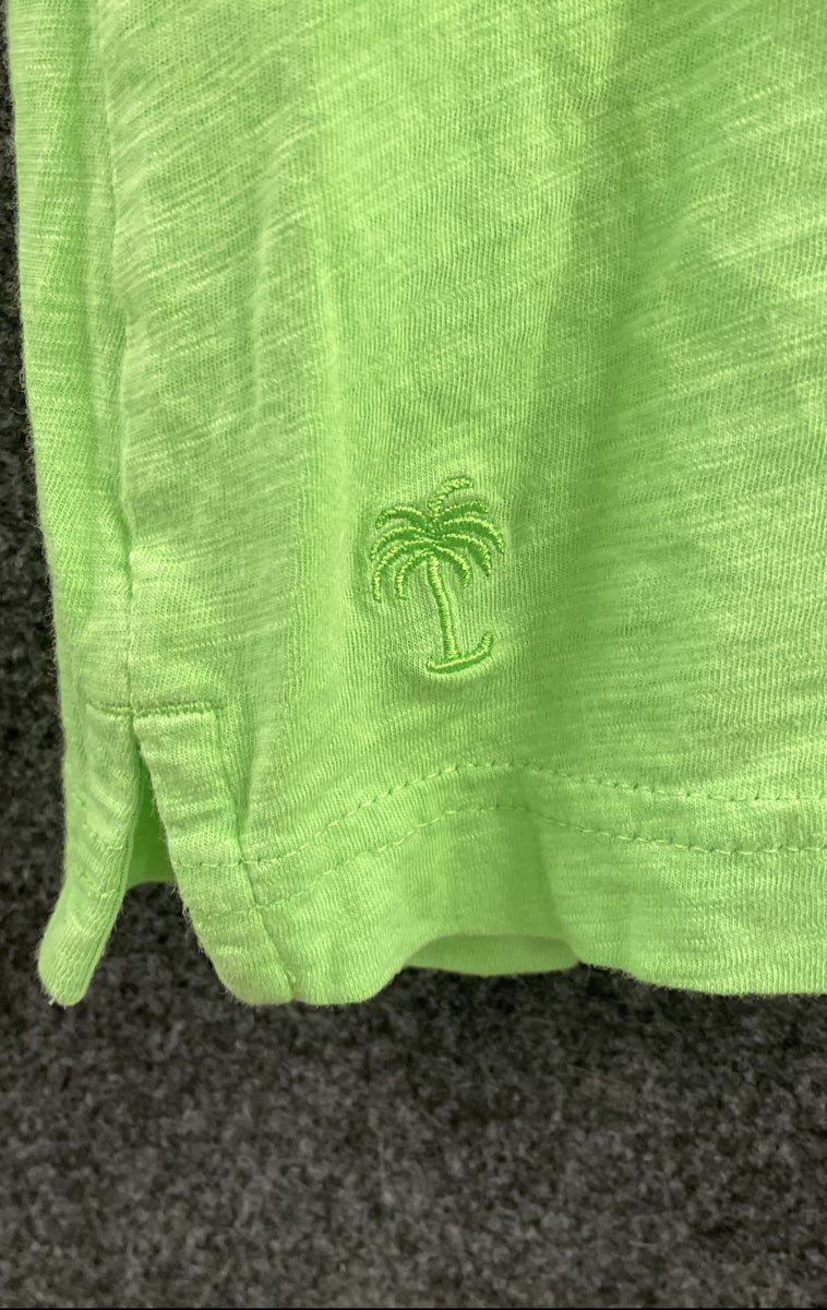 Lilly Pulitzer Women's Lime Green Waverly Ruffle Pima Cotton Polo Shirt Sz XS