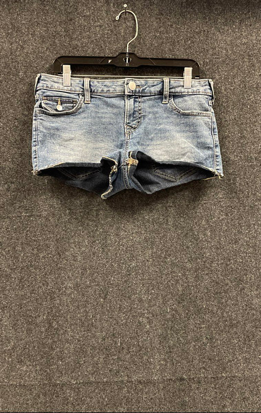 True Religion Women's Joey Cut-Off Shorts Low Rise Denim Blue Size 29