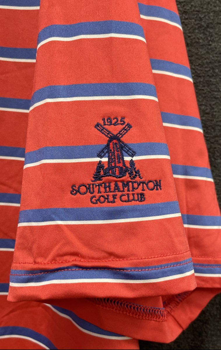 RLX Ralph Lauren Men's Red Striped Southampton Golf Club Polo Shirt Sz XL