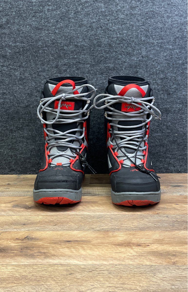 Lamar Snowboard Boots Black Grey Red Mens Size 12