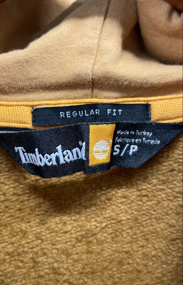 Timberland Men's Wheat Brown Regular Fit Embroidered Logo Fleece Hoodie Sz S