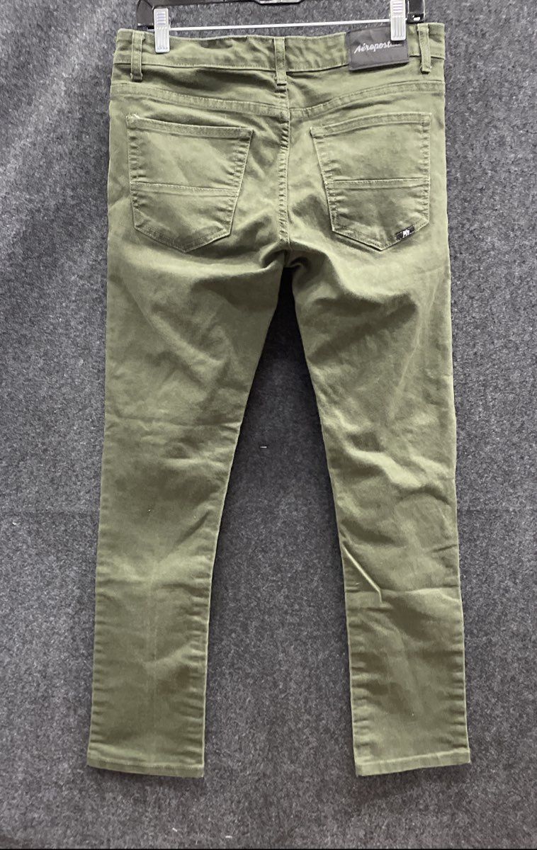 Aeropostale Men's Olive Green 5-Pocket Stretch Chinos Pants Sz 32x32