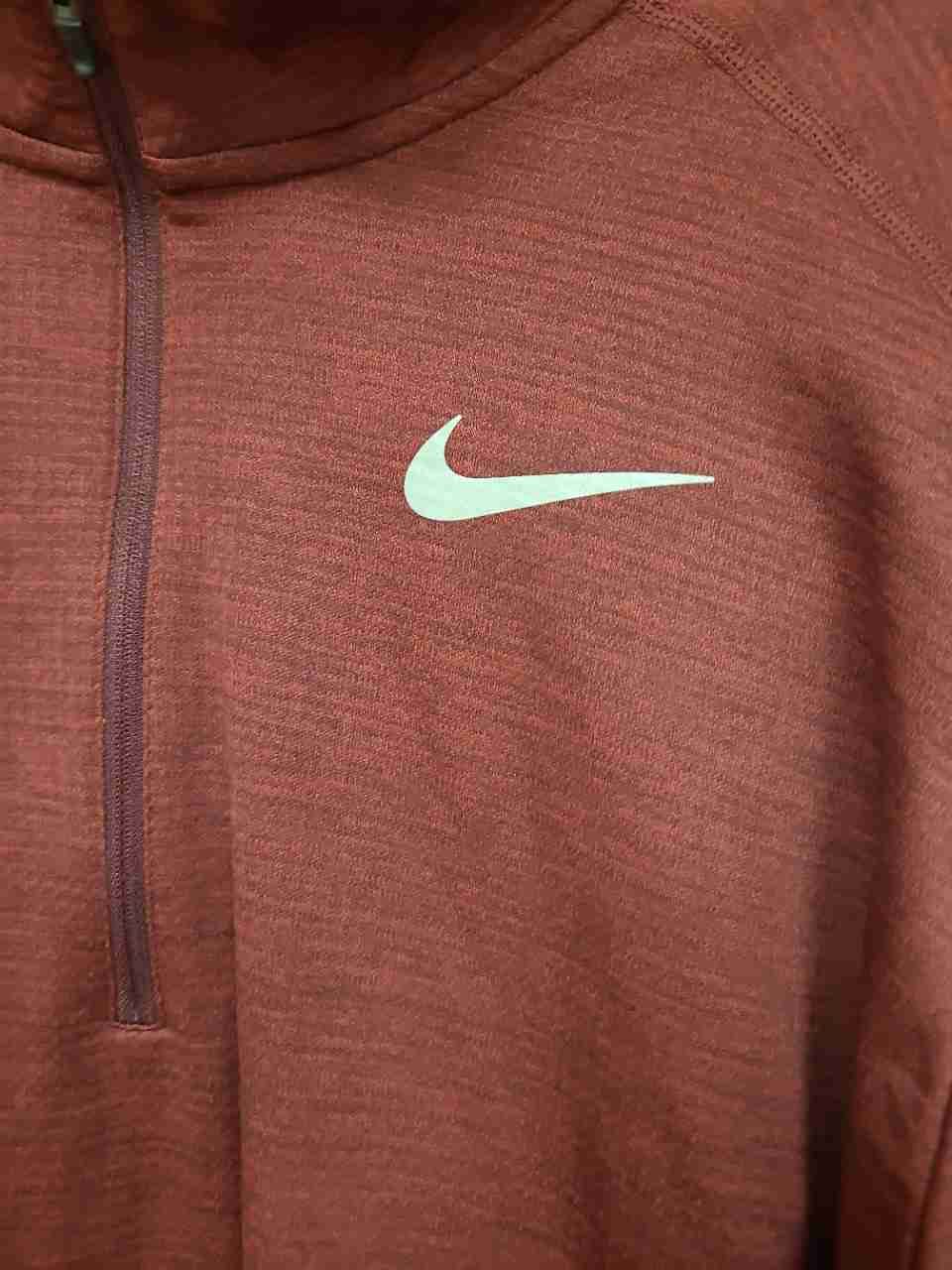 Nike Men's 1/4 Zip Running Pullover Burgundy Dri-FIT Graphic Sleeve Sz XL