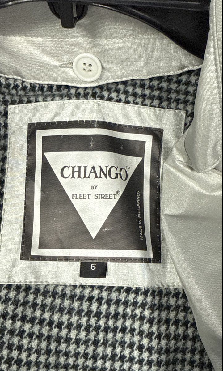 Vintage 80s Chiango by Fleet Street Silver Metallic Trench Coat Belted Sz 6