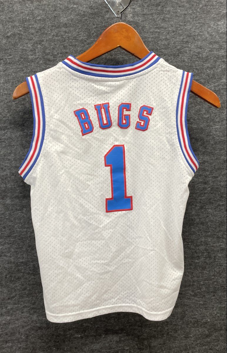 Authentic Athletic Apparel Men's White Tune Squad Space Jam Bugs Bunny Jersey S
