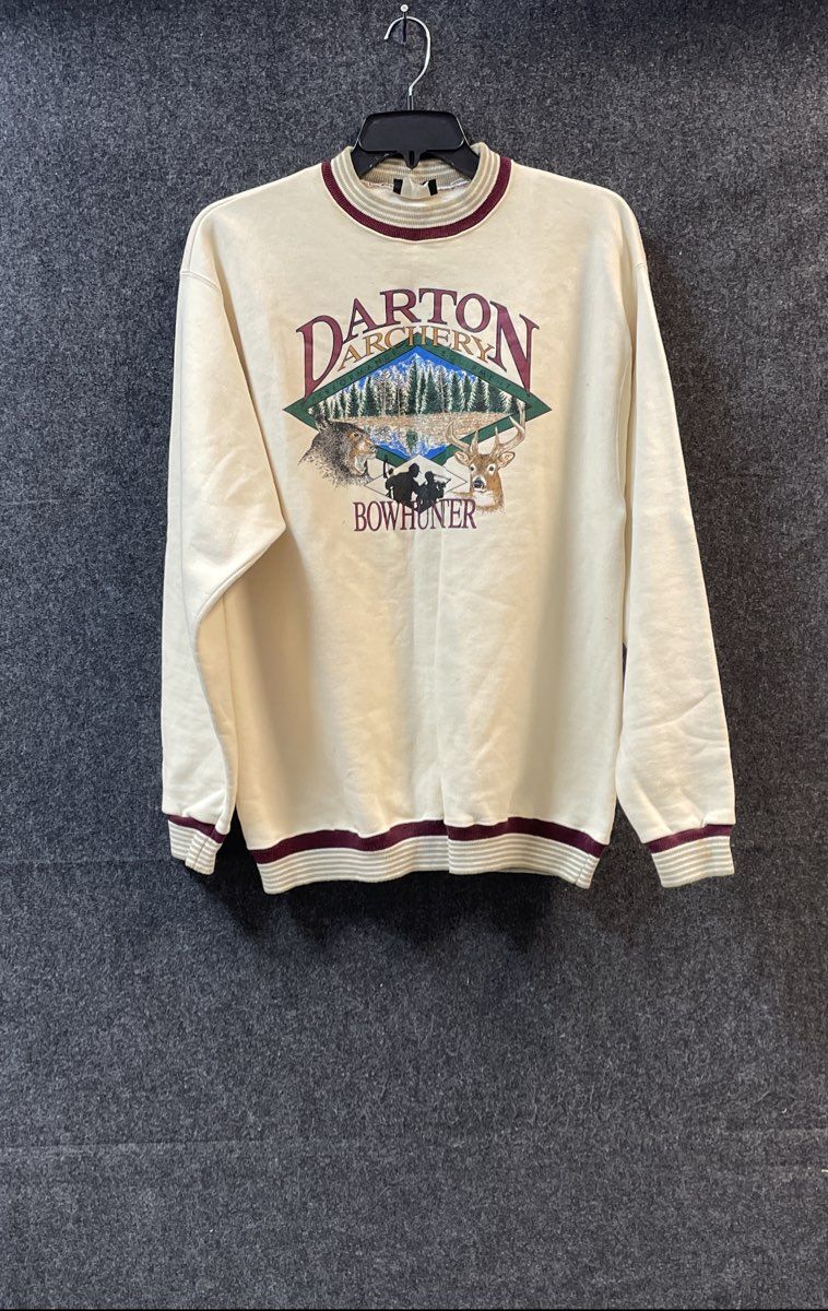 Vintage 90s Darton Archery Bowhunter Graphic Sweatshirt Made in USA Sz XL