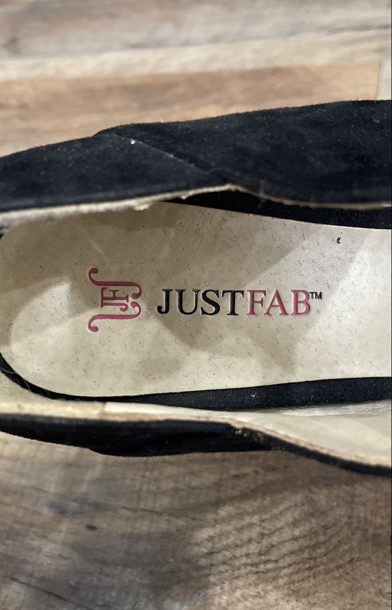 JustFab Nadine Black Fabric Platform Stiletto Mary Jane Heels Women's Size 6.5