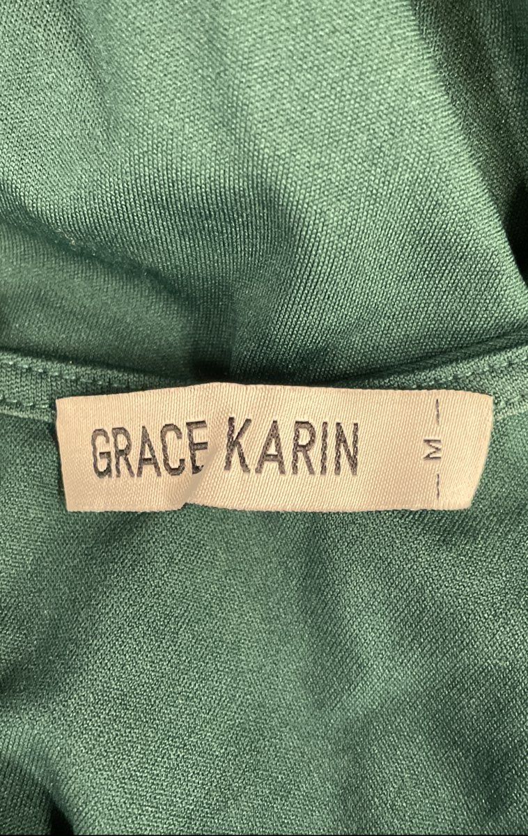 Grace Karin Women's Green Lace Bodice Sleeveless Fit and Flare Skater Dress Sz M