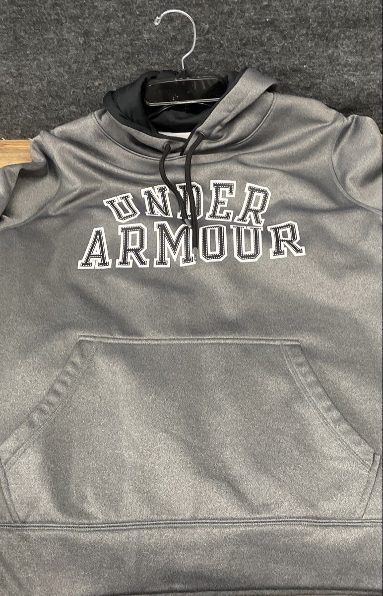 Under Armour Men's Gray Fleece Pullover Hoodie Loose Fit Sweatshirt Sz L