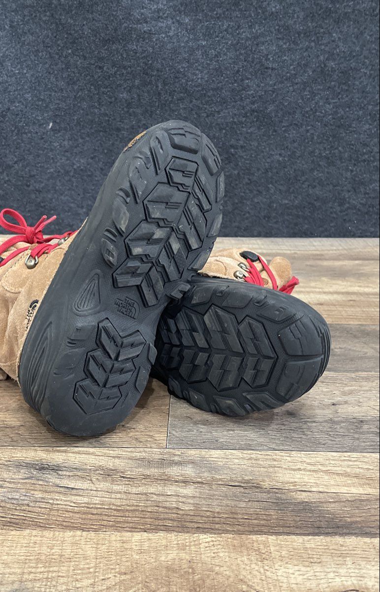 The North Face Alpenglow IV Brown Black Red Youth Winter Snow Boots Size 4