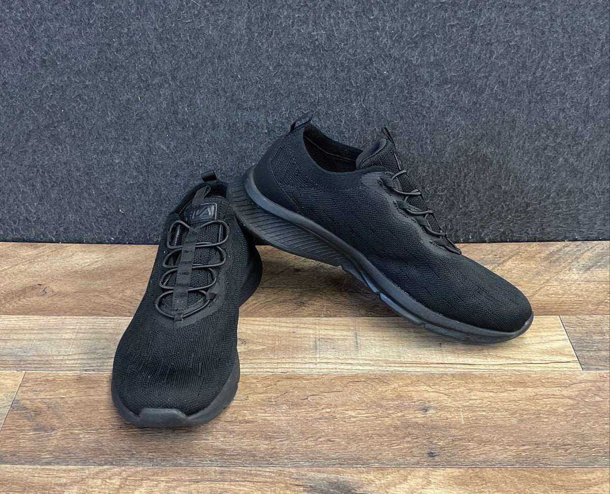 Fila Memory Skyway Triple Black Slip On Women's Running Shoes Sneakers Size 9.5