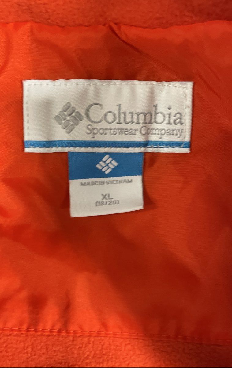 Columbia Youth Boys Red Black Colorblock Fleece Lined Hooded Jacket XL (18-20)