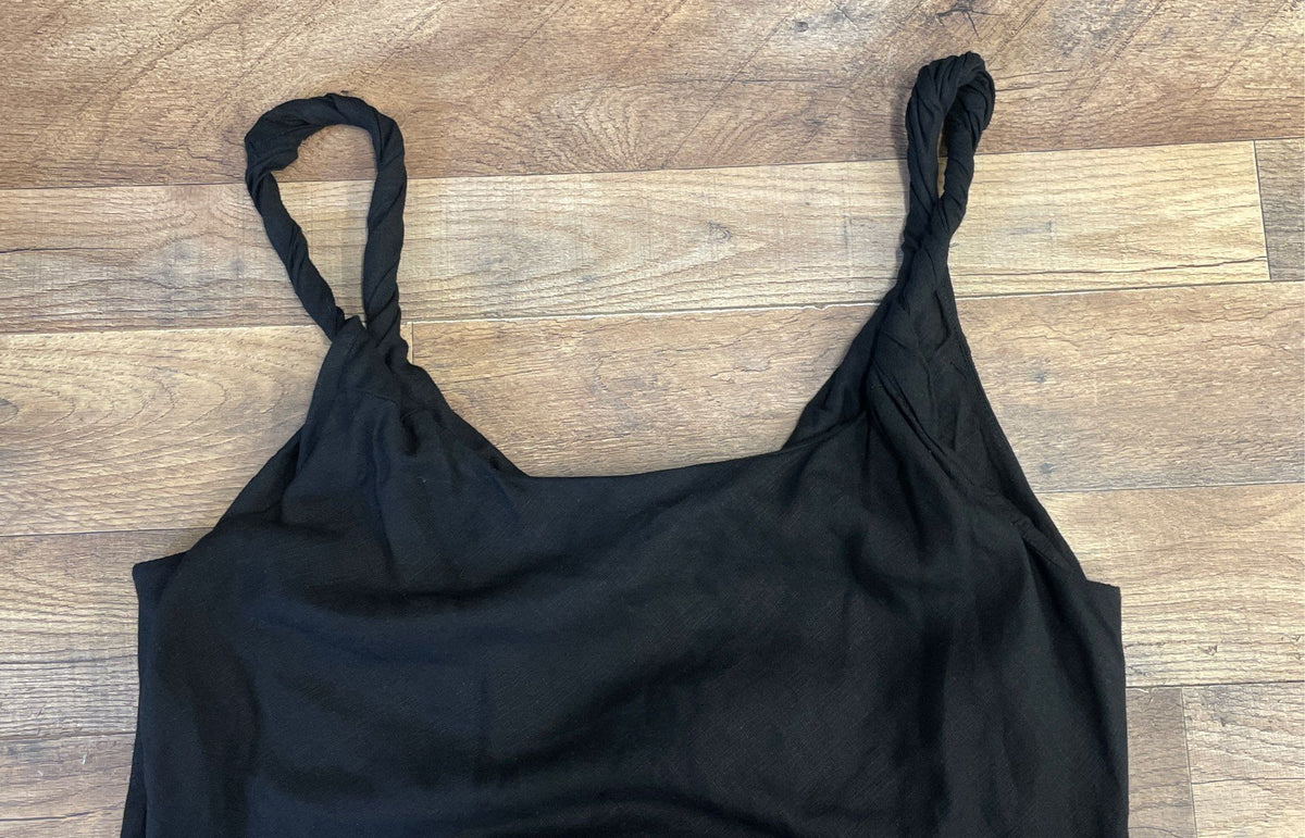 ASOS DESIGN Women's Black Twist Strap Viscose Flax Maxi Dress Size 14