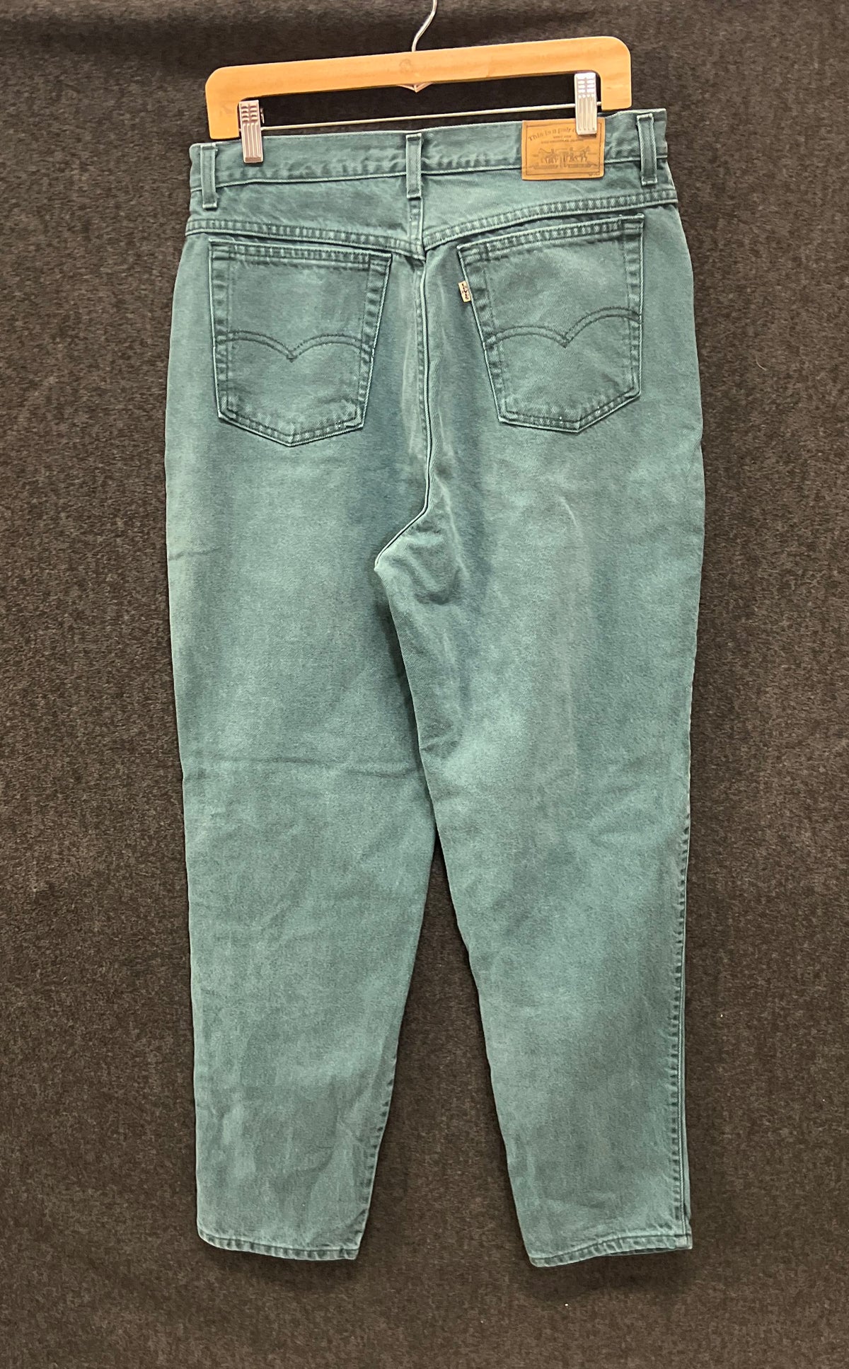 Vintage 90s Levis 900 Series Green Mom Jeans High Rise Made in USA Sz 14