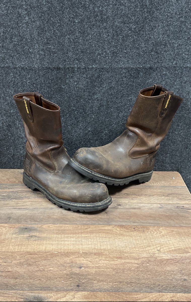 Caterpillar Revolver P89516 Brown Leather Steel Toe Pull-On Work Boots Size 11.5