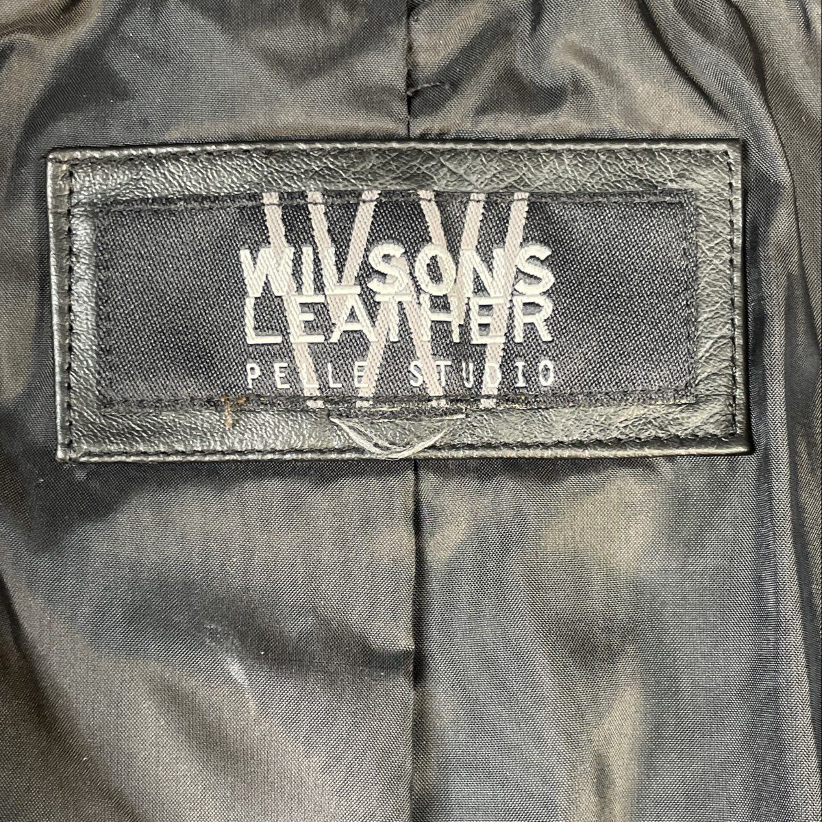 Vintage 90s Wilsons Leather Pelle Studio Black Zip Front Jacket