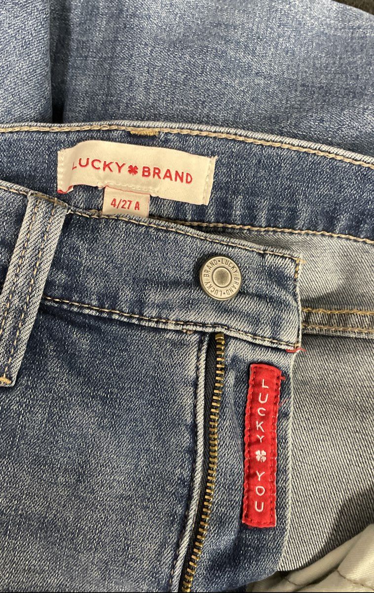 Lucky Brand Women's Bridgette High Rise Skinny Blue Distressed Jeans 4/27
