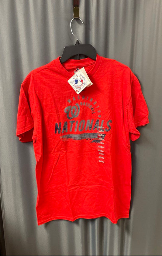 Majestic Men's Washington Nationals MLB Baseball Graphic T-Shirt Red NWT Sz M