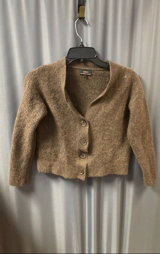 Quince Women's Brown 100% Mongolian Cashmere Shrunken Cardigan Sweater Sz S