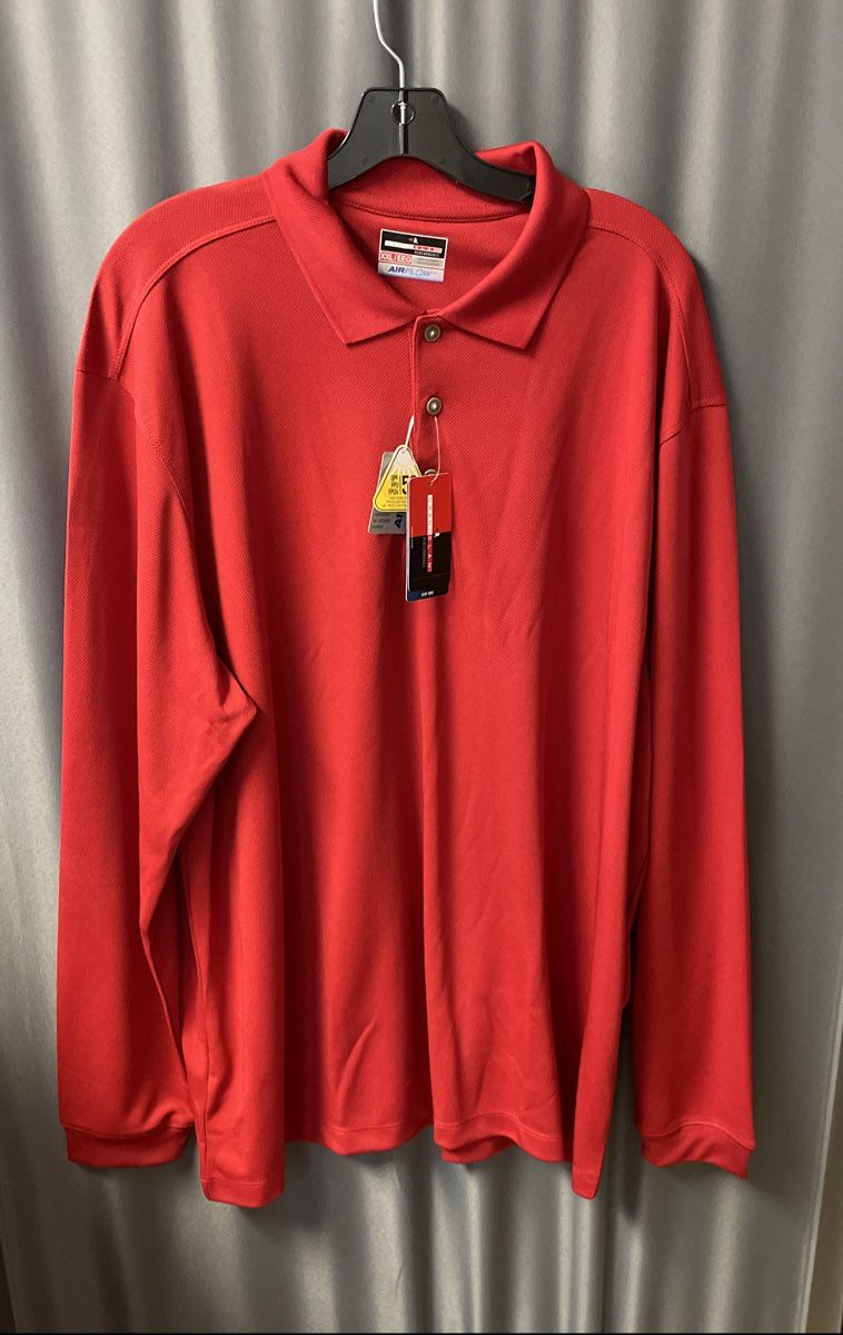 Grand Slam Men's Red Long Sleeve Performance Airflow Polo Shirt NWT Sz XXL