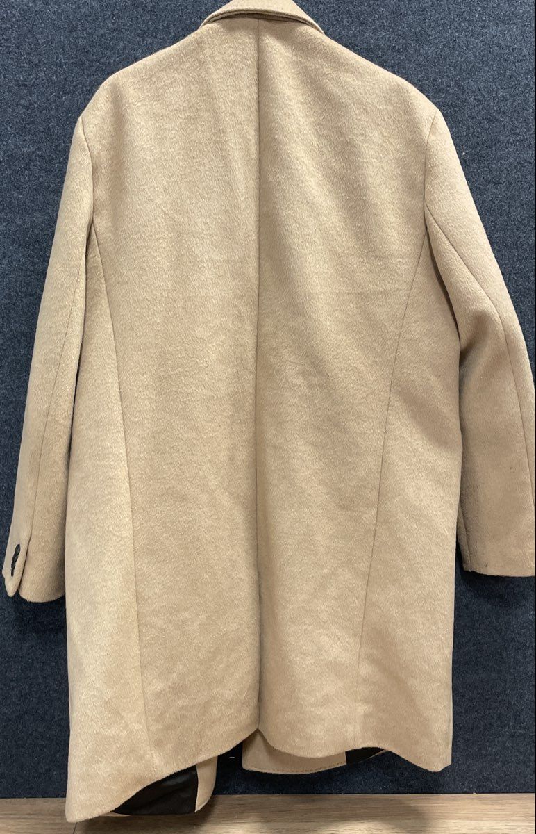 Express Men's Camel Double Breasted Wool Blend Topcoat Water Resistant Sz XL