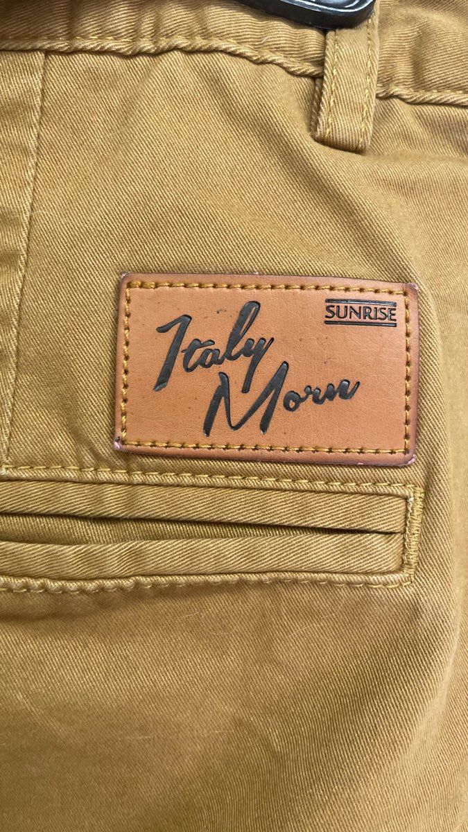 Italy Morn Men's Sunrise Chino Shorts Mustard Yellow Stretch Cotton Rolled Hem S