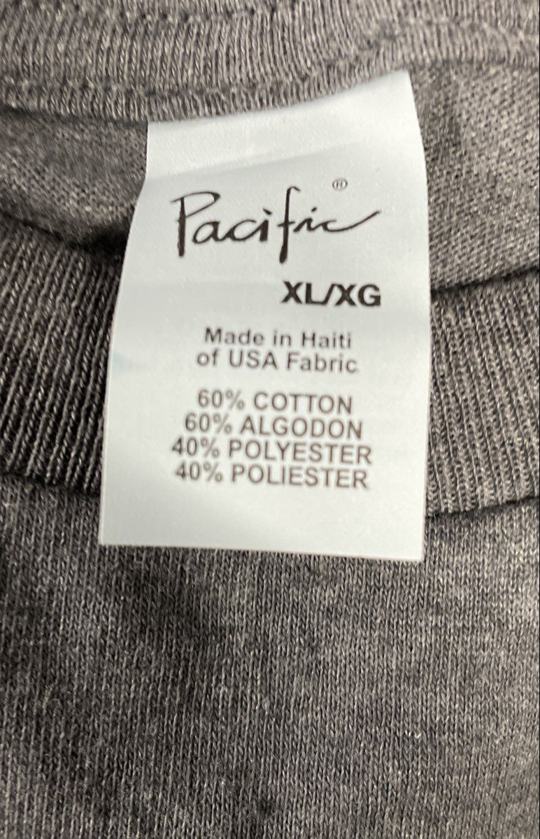 Pacific Men's T-Shirt Gray Heather Short Sleeve Lot of 10 Cotton Blend XL New