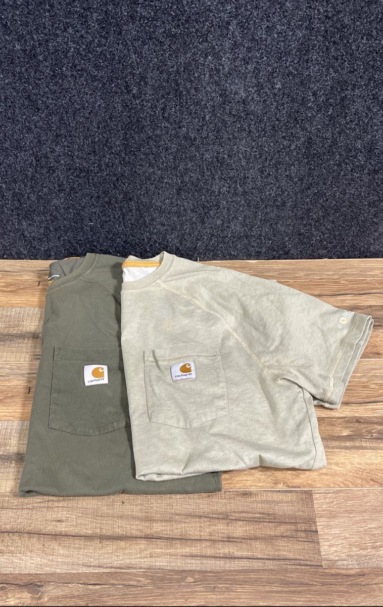 Carhartt Men's Relaxed Fit Force Midweight Pocket T-Shirt Lot of 2 Green Tan M