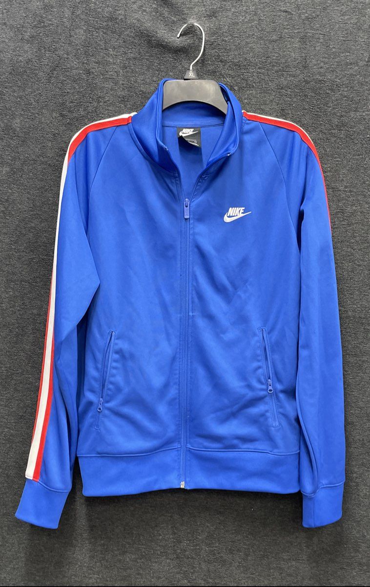 Nike Men's Sportswear Tribute Track Jacket Blue Red White Side Stripe Sz Small