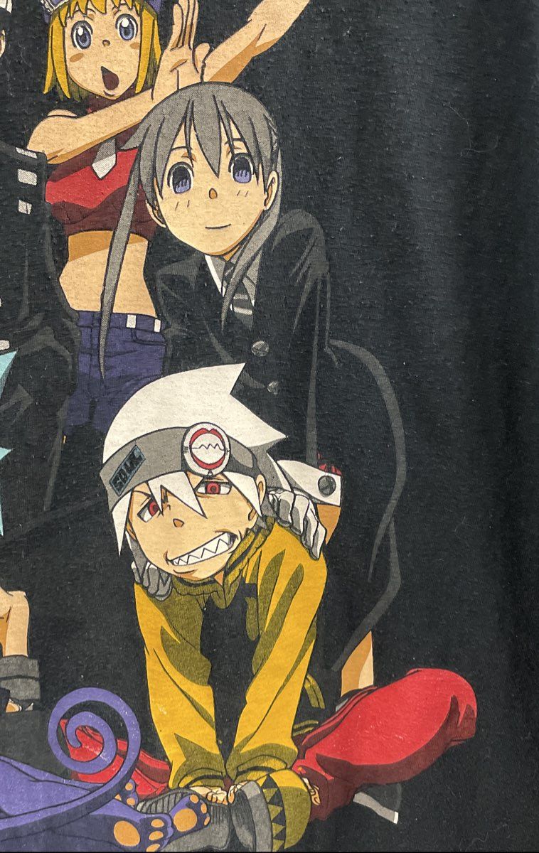 Soul Eater Men's Black Anime Manga Graphic T-Shirt Cast Group Print Sz L