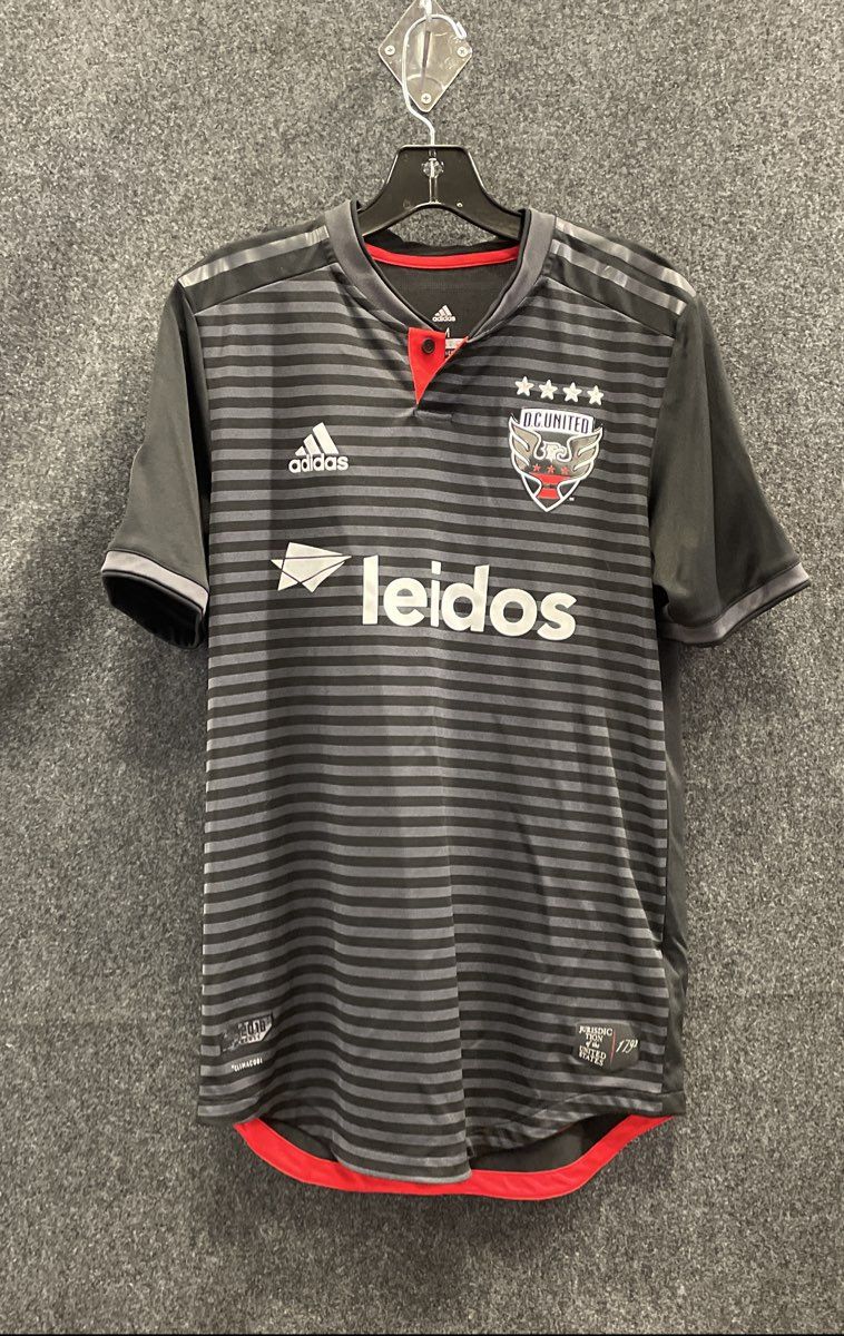 Adidas Men's DC United MLS Luciano Acosta 10 Black Gray 2018 Home Jersey Sz M