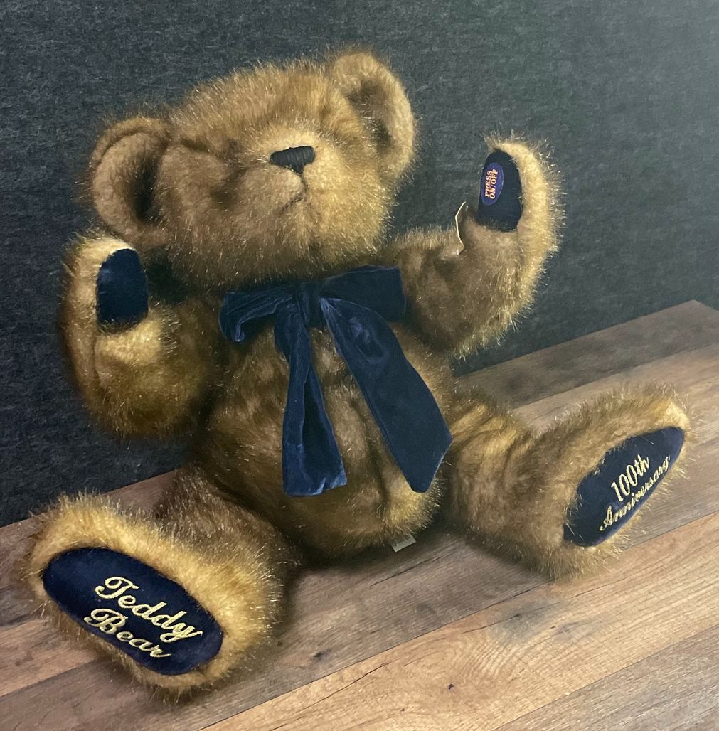 2002 Dan Dee 100th Anniversary Teddy Bear Plush Collector Blue Velvet Paws
