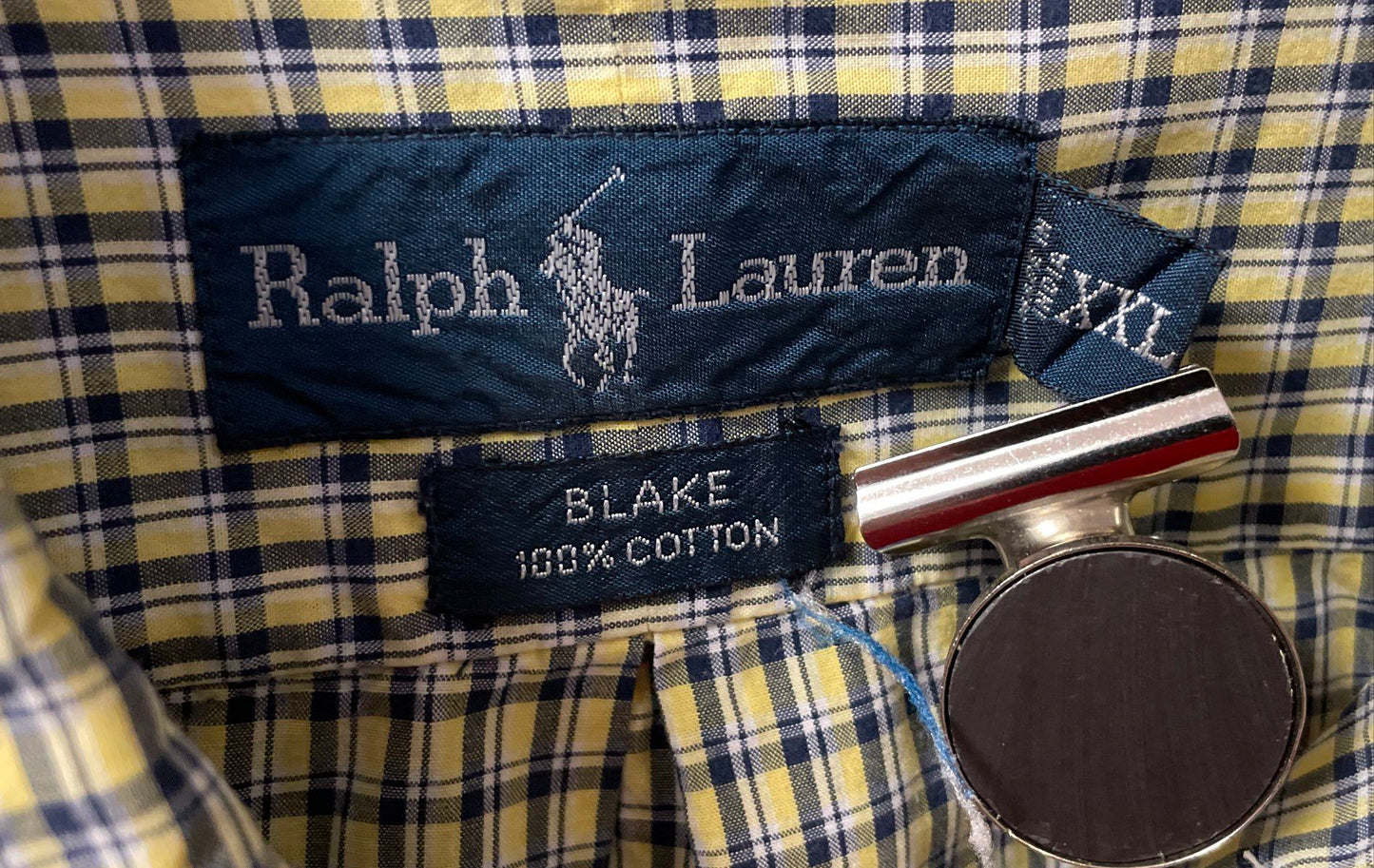 Ralph Lauren Men's Yellow Blue Plaid Blake Button Down Shirt Cotton Sz XXL