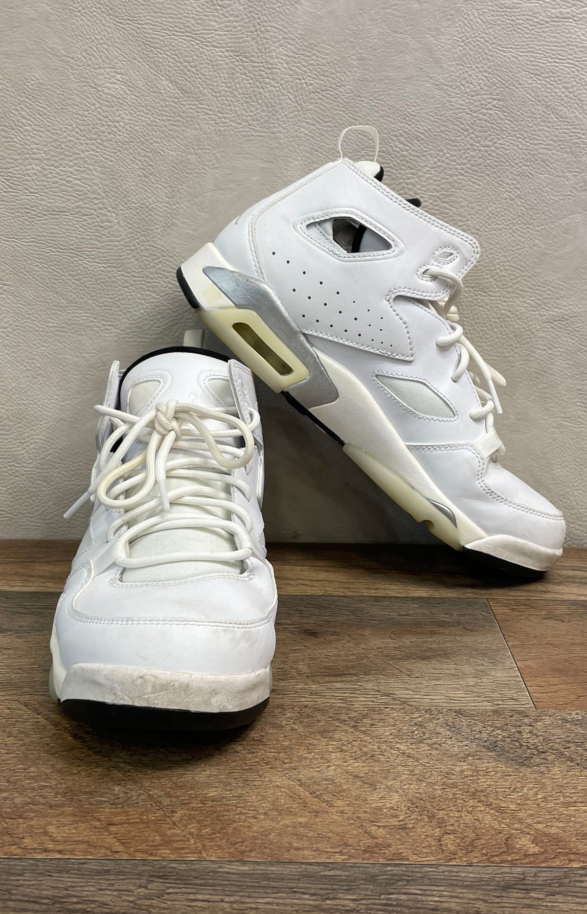 Nike Jordan 6-17-23 White Metallic Silver Basketball Shoes Size 7Y