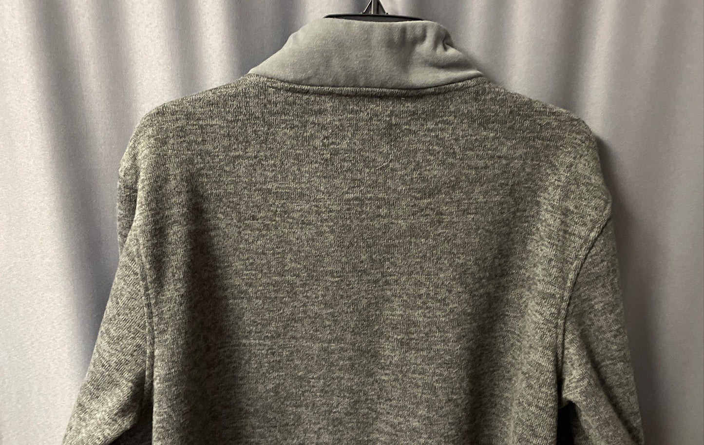Arthur Beale Men's Gray 1/2 Zip Pullover Quilted Elbow Patches Pocket Sz L
