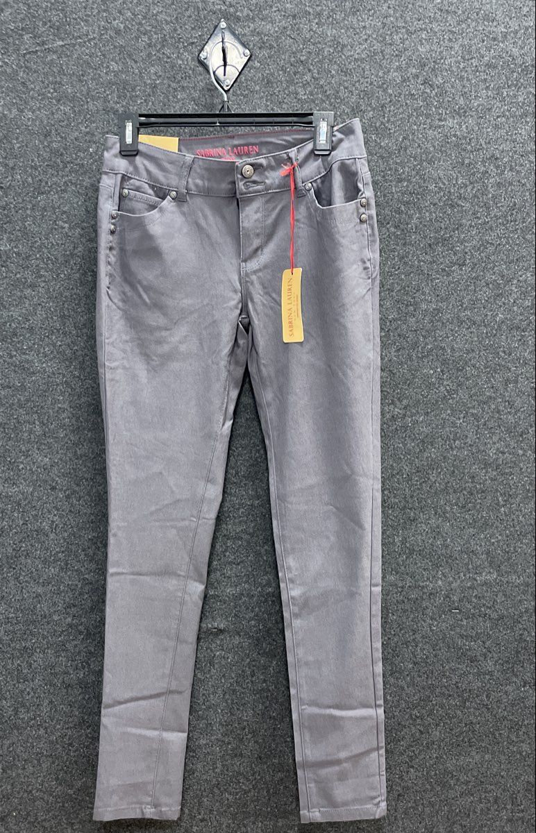 Sabrina Lauren Women's Gray Stretch Skinny Pants NWT Sz 8